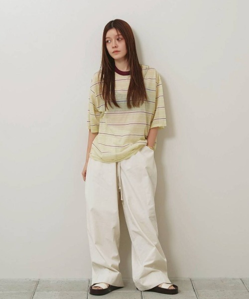 TODAYFUL(トゥデイフル)の「Sheer Border T-shirt(Tシャツ/カットソー・レディース・ライトグリーン/ブラウン/インディゴブルー・FREE)」の20枚目の写真