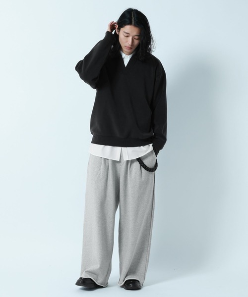RAGEBLUE(レイジブルー)の「【LUXURY+EASY】DRAPE FABLIC SKIPPER DESIGN POLO SWEAT / ラグイージー/スキッパーポロスウェット(スウェット・メンズ・グレー系その他/ライトブルー/ブラック・LARGE/MEDIUM)」の9枚目の写真