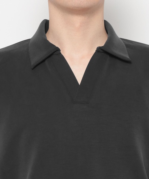 RAGEBLUE(レイジブルー)の「【LUXURY+EASY】DRAPE FABLIC SKIPPER DESIGN POLO SWEAT / ラグイージー/スキッパーポロスウェット(スウェット・メンズ・グレー系その他/ライトブルー/ブラック・LARGE/MEDIUM)」の13枚目の写真