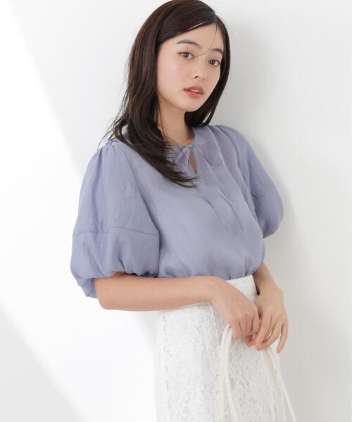 PROPORTION BODY DRESSING(プロポーションボディドレッシング)の「ボリュームスリーブブラウス / 1216110300(シャツ/ブラウス・レディース・ホワイト系その他/ダークグレー/ブルー・FREE)」の1枚目の写真