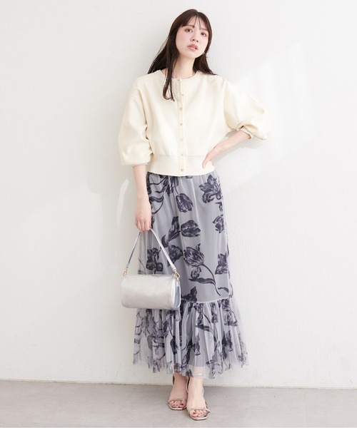 natural couture(ナチュラルクチュール)の「お家で洗えるちびハート釦カーディガン(カーディガン/ボレロ・レディース・ピンク/ブラック/サックスブルー/オフホワイト/ネイビー/ミント/イエロー・FREE)」の14枚目の写真