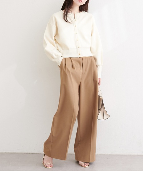 natural couture(ナチュラルクチュール)の「お家で洗えるちびハート釦カーディガン(カーディガン/ボレロ・レディース・ピンク/ブラック/サックスブルー/オフホワイト/ネイビー/ミント/イエロー・FREE)」の11枚目の写真