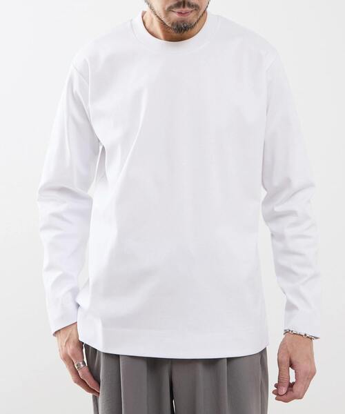 MEN'S MELROSE(メンズメルローズ)の「COOL TOUCH COTTON / シルケットスムーススタンダード長袖Tシャツ(Tシャツ/カットソー・メンズ・ブラック/ネイビー/ホワイト/グレー・4/3/5)」の5枚目の写真