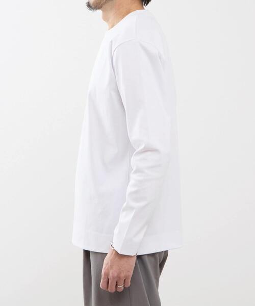 MEN'S MELROSE(メンズメルローズ)の「COOL TOUCH COTTON / シルケットスムーススタンダード長袖Tシャツ(Tシャツ/カットソー・メンズ・ブラック/ネイビー/ホワイト/グレー・4/3/5)」の6枚目の写真