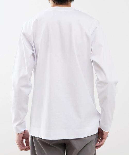 MEN'S MELROSE(メンズメルローズ)の「COOL TOUCH COTTON / シルケットスムーススタンダード長袖Tシャツ(Tシャツ/カットソー・メンズ・ブラック/ネイビー/ホワイト/グレー・4/3/5)」の7枚目の写真