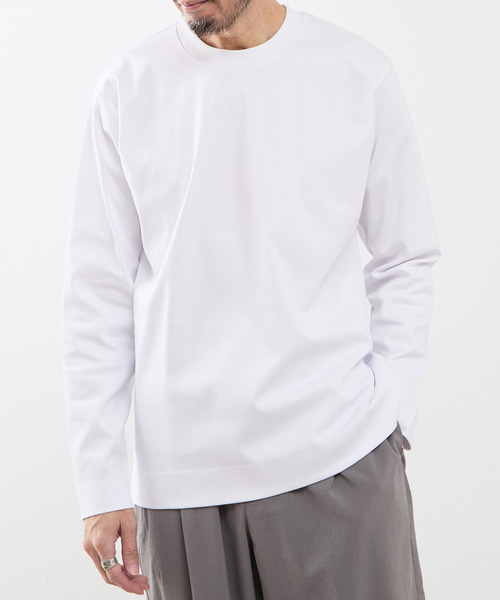 MEN'S MELROSE(メンズメルローズ)の「COOL TOUCH COTTON / シルケットスムーススタンダード長袖Tシャツ(Tシャツ/カットソー・メンズ・ブラック/ネイビー/ホワイト/グレー・4/3/5)」の12枚目の写真