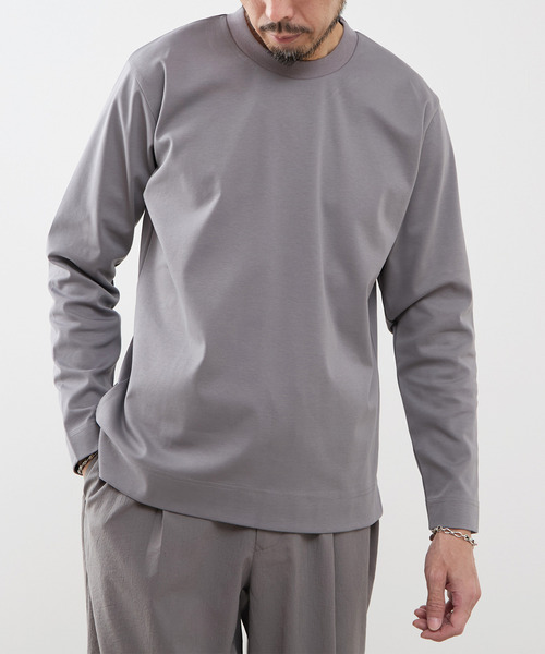 MEN'S MELROSE(メンズメルローズ)の「COOL TOUCH COTTON / シルケットスムーススタンダード長袖Tシャツ(Tシャツ/カットソー・メンズ・ブラック/ネイビー/ホワイト/グレー・4/3/5)」の16枚目の写真