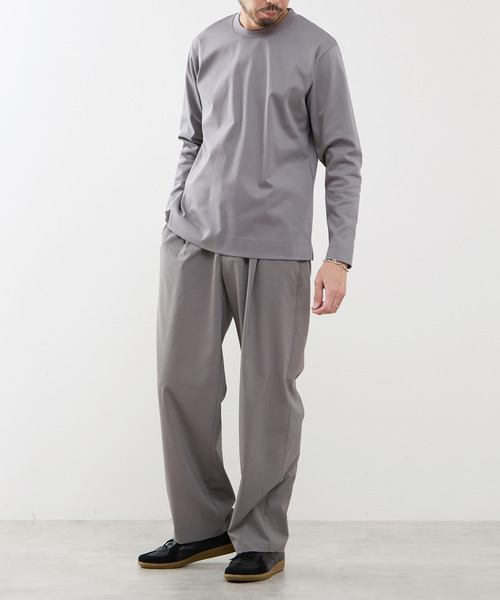 MEN'S MELROSE(メンズメルローズ)の「COOL TOUCH COTTON / シルケットスムーススタンダード長袖Tシャツ(Tシャツ/カットソー・メンズ・ブラック/ネイビー/ホワイト/グレー・4/3/5)」の18枚目の写真