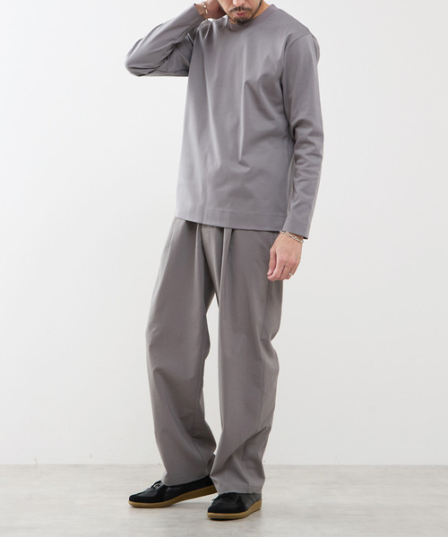 MEN'S MELROSE(メンズメルローズ)の「COOL TOUCH COTTON / シルケットスムーススタンダード長袖Tシャツ(Tシャツ/カットソー・メンズ・ブラック/ネイビー/ホワイト/グレー・4/3/5)」の19枚目の写真