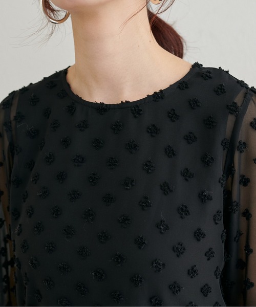 LARUTA（ラルータ）の「【LARUTA】[Yurie企画］フラワードット柄ジャガードシアーブラウス（シャツ/ブラウス・レディース・ブラック/アイボリー・FREE）」の19枚目の写真