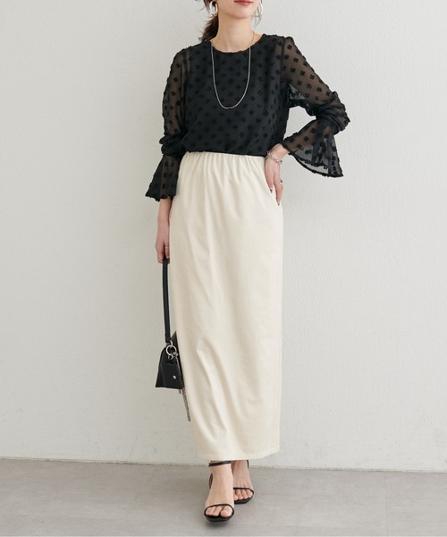 LARUTA（ラルータ）の「【LARUTA】[Yurie企画］フラワードット柄ジャガードシアーブラウス（シャツ/ブラウス・レディース・ブラック/アイボリー・FREE）」の14枚目の写真