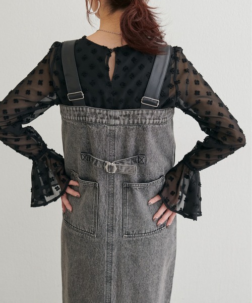 LARUTA（ラルータ）の「【LARUTA】[Yurie企画］フラワードット柄ジャガードシアーブラウス（シャツ/ブラウス・レディース・ブラック/アイボリー・FREE）」の10枚目の写真