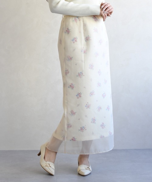 31 Sons de mode（トランテアン　ソン　ドゥ　モード）の「2026春夏新作 シアーレイヤードスカート（スカート・レディース・ライトグレー/イエロー・S/M）」の7枚目の写真