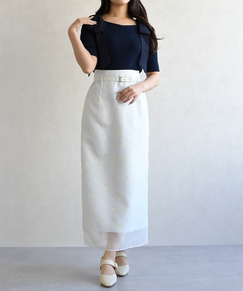 31 Sons de mode（トランテアン　ソン　ドゥ　モード）の「2026春夏新作 シアーレイヤードスカート（スカート・レディース・ライトグレー/イエロー・S/M）」の12枚目の写真