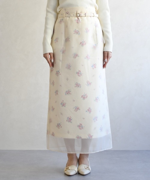 31 Sons de mode（トランテアン　ソン　ドゥ　モード）の「2026春夏新作 シアーレイヤードスカート（スカート・レディース・ライトグレー/イエロー・S/M）」の16枚目の写真