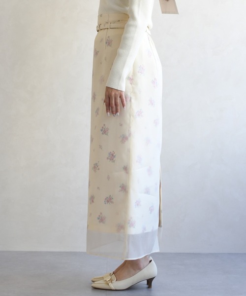 31 Sons de mode（トランテアン　ソン　ドゥ　モード）の「2026春夏新作 シアーレイヤードスカート（スカート・レディース・ライトグレー/イエロー・S/M）」の17枚目の写真