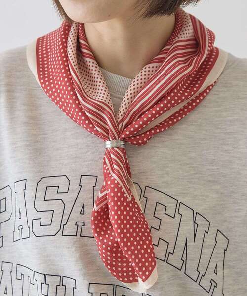 AMERICAN HOLIC(アメリカンホリック)の「【リングSET】ドット柄スカーフ(バンダナ/スカーフ・レディース・ブラック/レッド・FREE)」の2枚目の写真