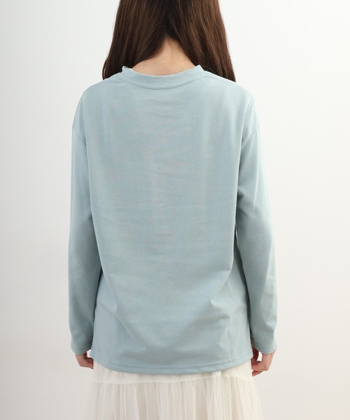 Quelle Chance（ケルシャンス）の「ポケット1ポイント刺繍プルオーバー　アオアシカツオドリ 長袖Tシャツ（Tシャツ/カットソー・レディース・キナリ/ミント/チャコールグレー・M/L）」の9枚目の写真