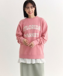 Right-on | 【HONEYSUCKLE ROSE】アシッド加工ロゴスウェットプルオーバー (ヴィンテージ感 / オーバーサイズ / コットン)(スウェット)