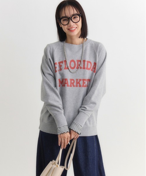 Right-on(ライトオン)の「【HONEYSUCKLE ROSE】アシッド加工ロゴスウェットプルオーバー (ヴィンテージ感 / オーバーサイズ / コットン)(スウェット・レディース・ライトイエロー/ライトグレー/グリーン/ダークグレー/ピンク・M/L/S)」の1枚目の写真