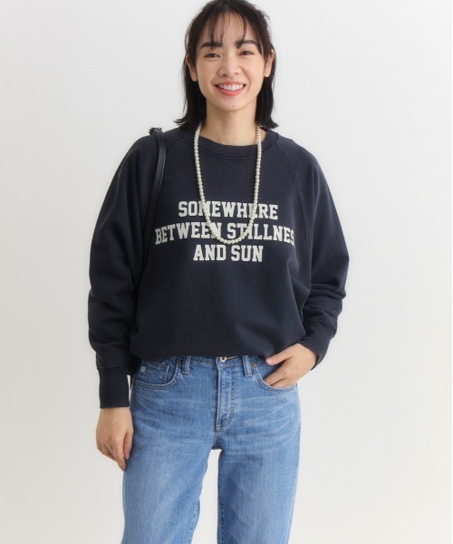 Right-on(ライトオン)の「【HONEYSUCKLE ROSE】アシッド加工ロゴスウェットプルオーバー (ヴィンテージ感 / オーバーサイズ / コットン)(スウェット・レディース・ライトイエロー/ライトグレー/グリーン/ダークグレー/ピンク・M/L/S)」の2枚目の写真