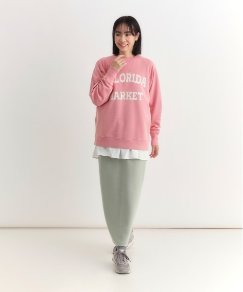 Right-on(ライトオン)の「【HONEYSUCKLE ROSE】アシッド加工ロゴスウェットプルオーバー (ヴィンテージ感 / オーバーサイズ / コットン)(スウェット・レディース・ライトイエロー/ライトグレー/グリーン/ダークグレー/ピンク・M/L/S)」の10枚目の写真