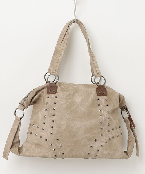 ONE DAY KMC (ワンデイケーエムシー)の「HERB/Studded 2Way Boston Bag/2ウェイボストンバッグ(ボストンバッグ・レディース・ベージュ/ブラウン/ブラック・FREE)」の9枚目の写真