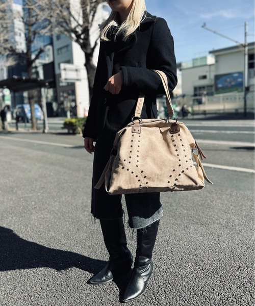 ONE DAY KMC (ワンデイケーエムシー)の「HERB/Studded 2Way Boston Bag/2ウェイボストンバッグ(ボストンバッグ・レディース・ベージュ/ブラウン/ブラック・FREE)」の11枚目の写真