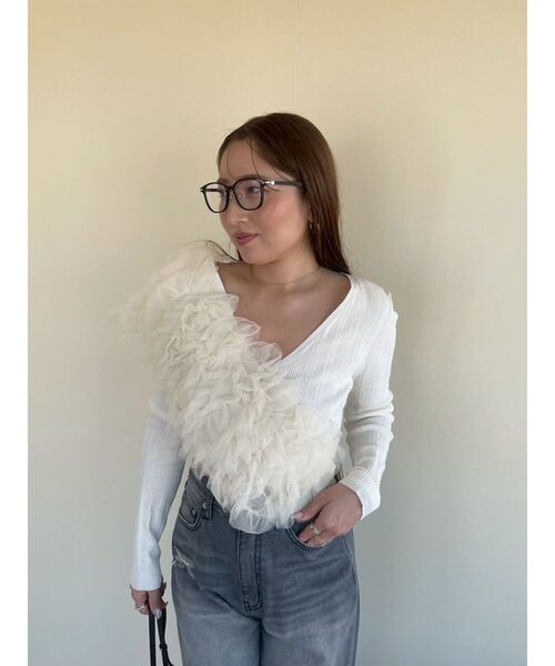 LAGUNAMOON（ラグナムーン）の「コットンアイレットニットカーディガン（カーディガン/ボレロ・レディース・アイボリー/ブラウン/オレンジ・FREE）」の22枚目の写真