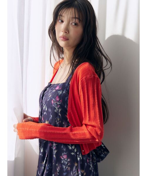 LAGUNAMOON(ラグナムーン)の「コットンアイレットニットカーディガン 【夏服】(カーディガン/ボレロ・レディース・アイボリー/ブラウン/オレンジ・FREE)」の3枚目の写真