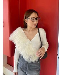 LAGUNAMOON | コットンアイレットニットカーディガン(カーディガン/ボレロ)