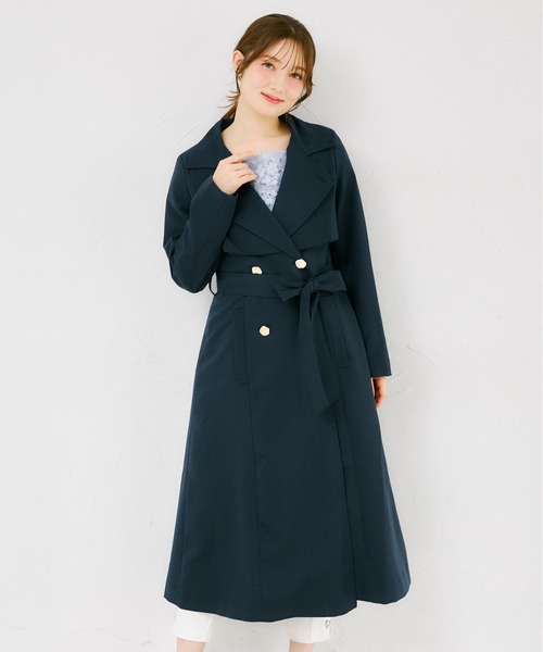 tocco closet（トッコ　クローゼット）の「２ＷＡＹ仕様ゴールド釦ヨークトレンチコート（トレンチコート・レディース・ピンク/ベージュ/ネイビー・M）」の2枚目の写真