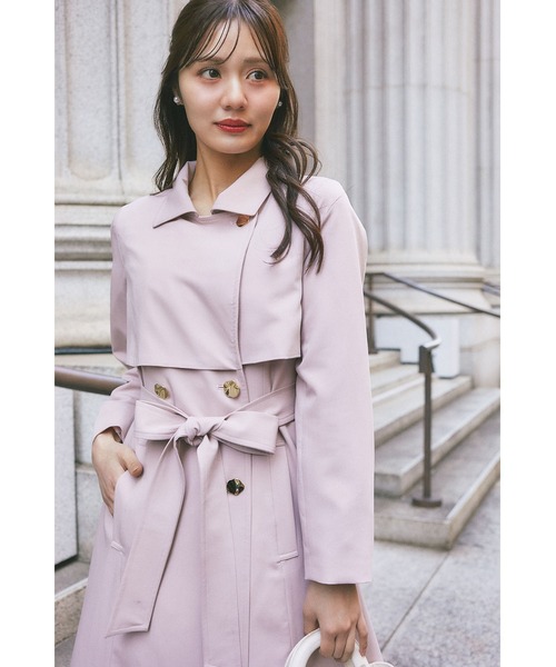 tocco closet（トッコ　クローゼット）の「２ＷＡＹ仕様ゴールド釦ヨークトレンチコート（トレンチコート・レディース・ピンク/ベージュ/ネイビー・M）」の3枚目の写真