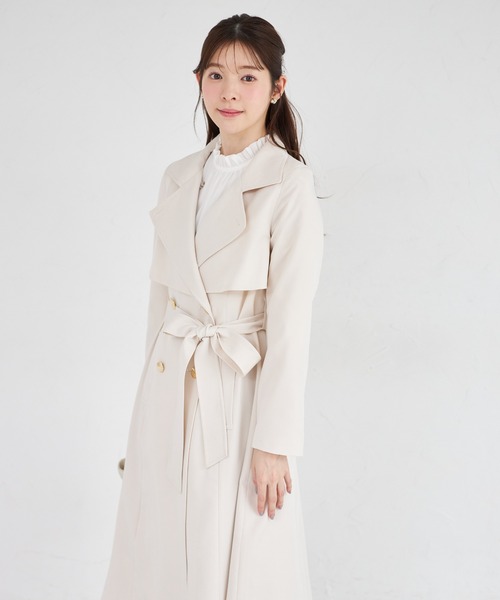 tocco closet（トッコ　クローゼット）の「２ＷＡＹ仕様ゴールド釦ヨークトレンチコート（トレンチコート・レディース・ピンク/ベージュ/ネイビー・M）」の11枚目の写真