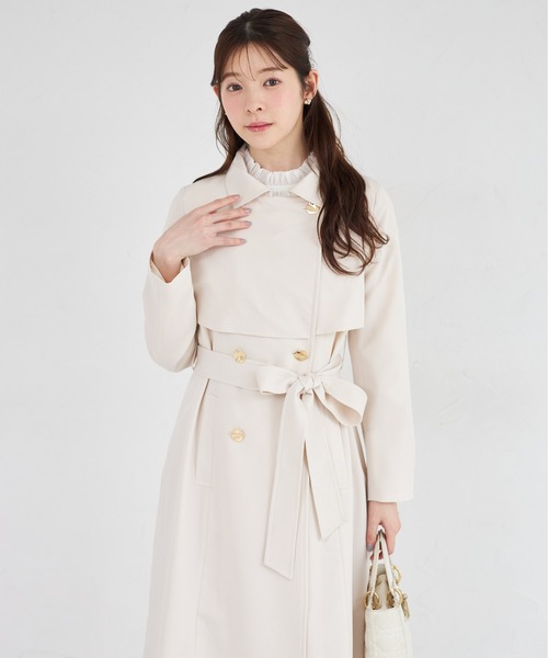 tocco closet（トッコ　クローゼット）の「２ＷＡＹ仕様ゴールド釦ヨークトレンチコート（トレンチコート・レディース・ピンク/ベージュ/ネイビー・M）」の10枚目の写真