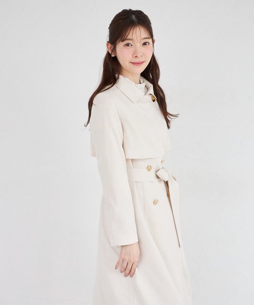tocco closet（トッコ　クローゼット）の「２ＷＡＹ仕様ゴールド釦ヨークトレンチコート（トレンチコート・レディース・ピンク/ベージュ/ネイビー・M）」の12枚目の写真