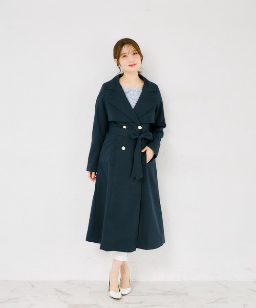 tocco closet（トッコ　クローゼット）の「２ＷＡＹ仕様ゴールド釦ヨークトレンチコート（トレンチコート・レディース・ピンク/ベージュ/ネイビー・M）」の14枚目の写真
