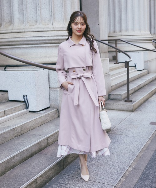 tocco closet（トッコ　クローゼット）の「２ＷＡＹ仕様ゴールド釦ヨークトレンチコート（トレンチコート・レディース・ピンク/ベージュ/ネイビー・M）」の20枚目の写真