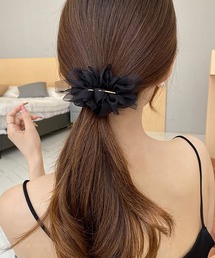 IRADOWL（アイラドール）の「シフォン素材フラワーモチーフバレッタ（バレッタ/ヘアクリップ）」