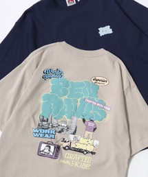 BEN DAVIS（ベンデイビス）の「BEN DAVIS/ベンデイビス OVERLAP COOL TEE/オーバーサイズ 接触冷感 ストリート ロゴ ワンポイント 半袖Tシャツ/レディース メンズ（Tシャツ/カットソー）」