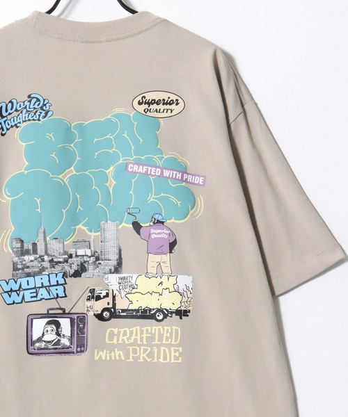 BEN DAVIS(ベンデイビス)の「BEN DAVIS/ベンデイビス OVERLAP COOL TEE/オーバーサイズ 接触冷感 ストリート ロゴ ワンポイント 半袖Tシャツ/レディース メンズ(Tシャツ/カットソー・メンズ・ブラック/ホワイト/ベージュ/ネイビー・M/L/XL)」の10枚目の写真