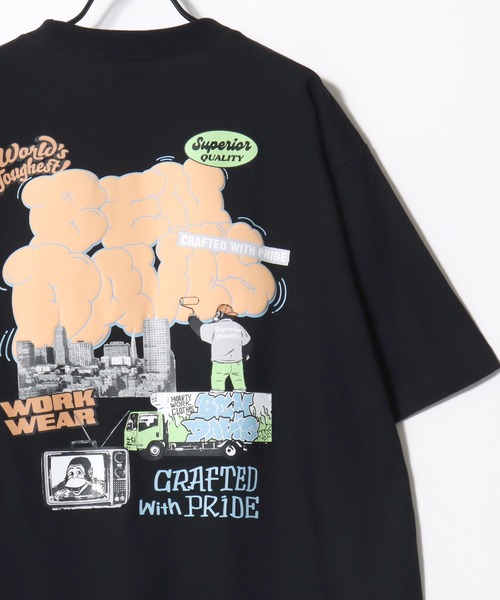 BEN DAVIS(ベンデイビス)の「BEN DAVIS/ベンデイビス OVERLAP COOL TEE/オーバーサイズ 接触冷感 ストリート ロゴ ワンポイント 半袖Tシャツ/レディース メンズ(Tシャツ/カットソー・メンズ・ブラック/ホワイト/ベージュ/ネイビー・M/L/XL)」の8枚目の写真