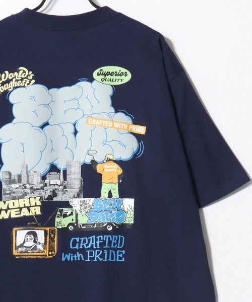 BEN DAVIS(ベンデイビス)の「BEN DAVIS/ベンデイビス OVERLAP COOL TEE/オーバーサイズ 接触冷感 ストリート ロゴ ワンポイント 半袖Tシャツ/レディース メンズ(Tシャツ/カットソー・メンズ・ブラック/ホワイト/ベージュ/ネイビー・M/L/XL)」の12枚目の写真