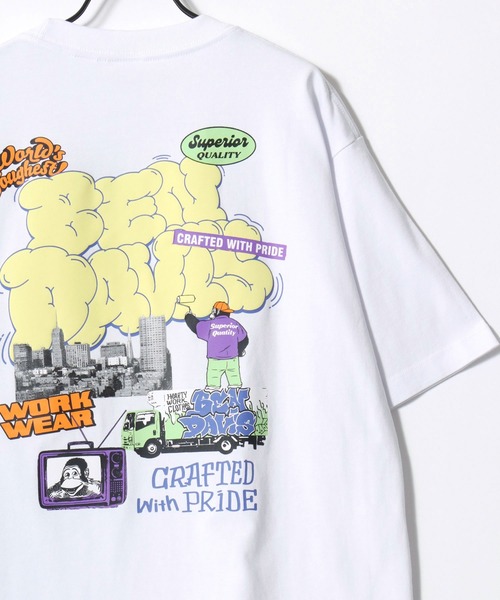 BEN DAVIS(ベンデイビス)の「BEN DAVIS/ベンデイビス OVERLAP COOL TEE/オーバーサイズ 接触冷感 ストリート ロゴ ワンポイント 半袖Tシャツ/レディース メンズ(Tシャツ/カットソー・メンズ・ブラック/ホワイト/ベージュ/ネイビー・M/L/XL)」の6枚目の写真