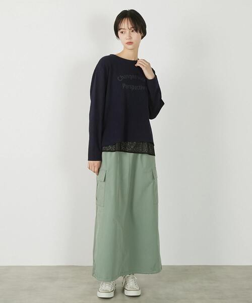 MELROSE claire（メルローズ クレール）の「【アソートイージーカーゴスカート】（スカート・レディース・ライトカーキ/オフホワイト/インディゴブルー・2/3）」の12枚目の写真