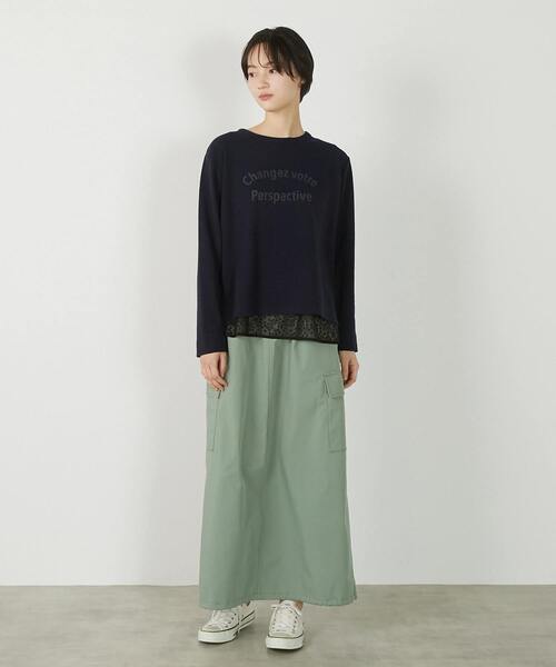 MELROSE claire（メルローズ クレール）の「【アソートイージーカーゴスカート】（スカート・レディース・ライトカーキ/オフホワイト/インディゴブルー・2/3）」の13枚目の写真