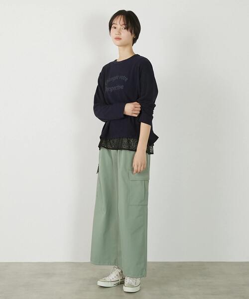MELROSE claire（メルローズ クレール）の「【アソートイージーカーゴスカート】（スカート・レディース・ライトカーキ/オフホワイト/インディゴブルー・2/3）」の14枚目の写真