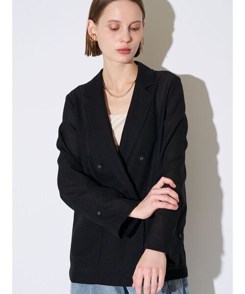 ELENDEEK（エレンディーク）の「シアージャケット（テーラードジャケット・レディース・ブルー/オフホワイト/アイボリー/ブラック・FREE）」の3枚目の写真