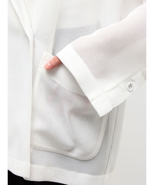 ELENDEEK（エレンディーク）の「シアージャケット（テーラードジャケット・レディース・ブルー/オフホワイト/アイボリー/ブラック・FREE）」の8枚目の写真