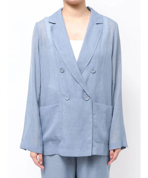 ELENDEEK（エレンディーク）の「シアージャケット（テーラードジャケット・レディース・ブルー/オフホワイト/アイボリー/ブラック・FREE）」の14枚目の写真